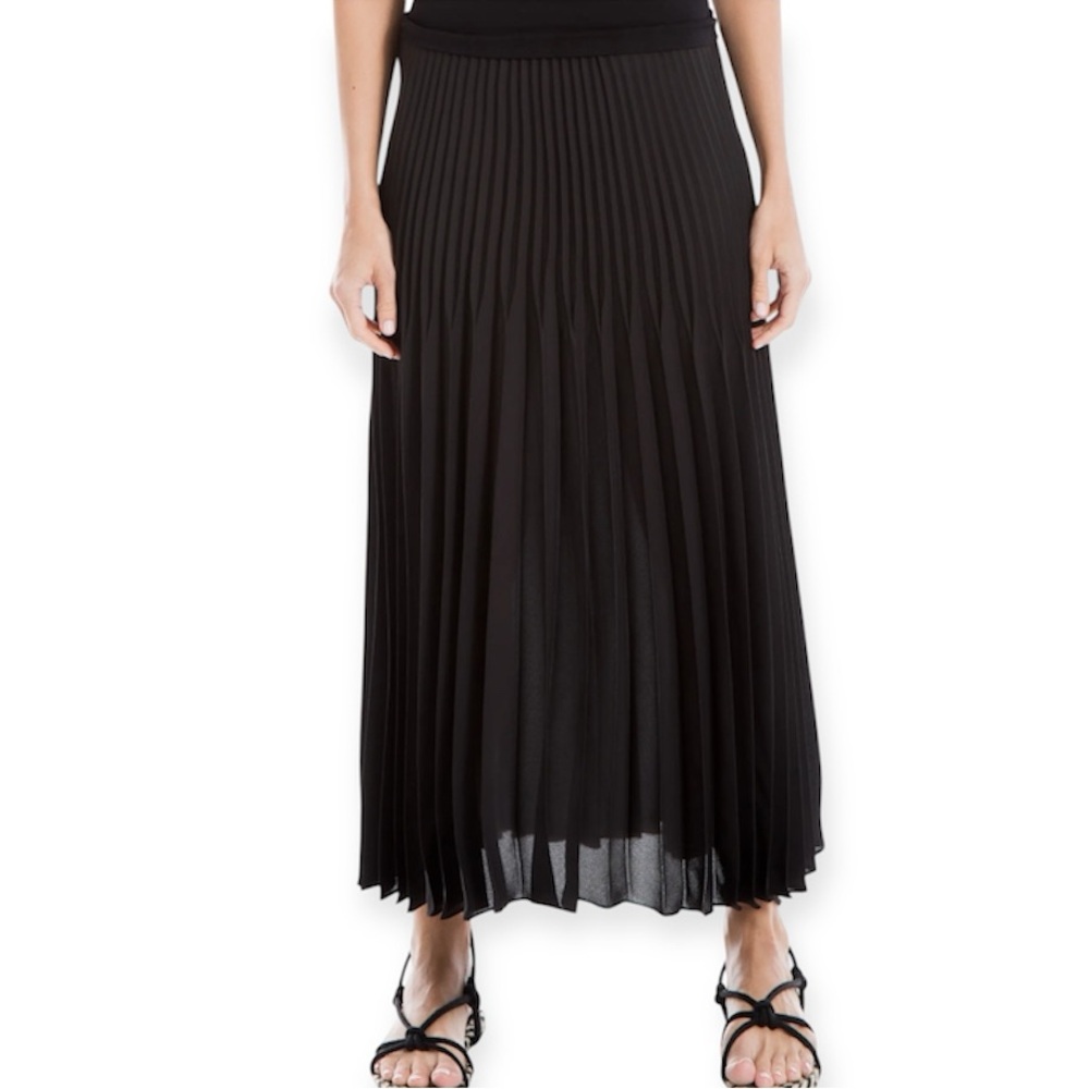 [Max Studio] Graduated Pleat Knee-Length Midi Skirt